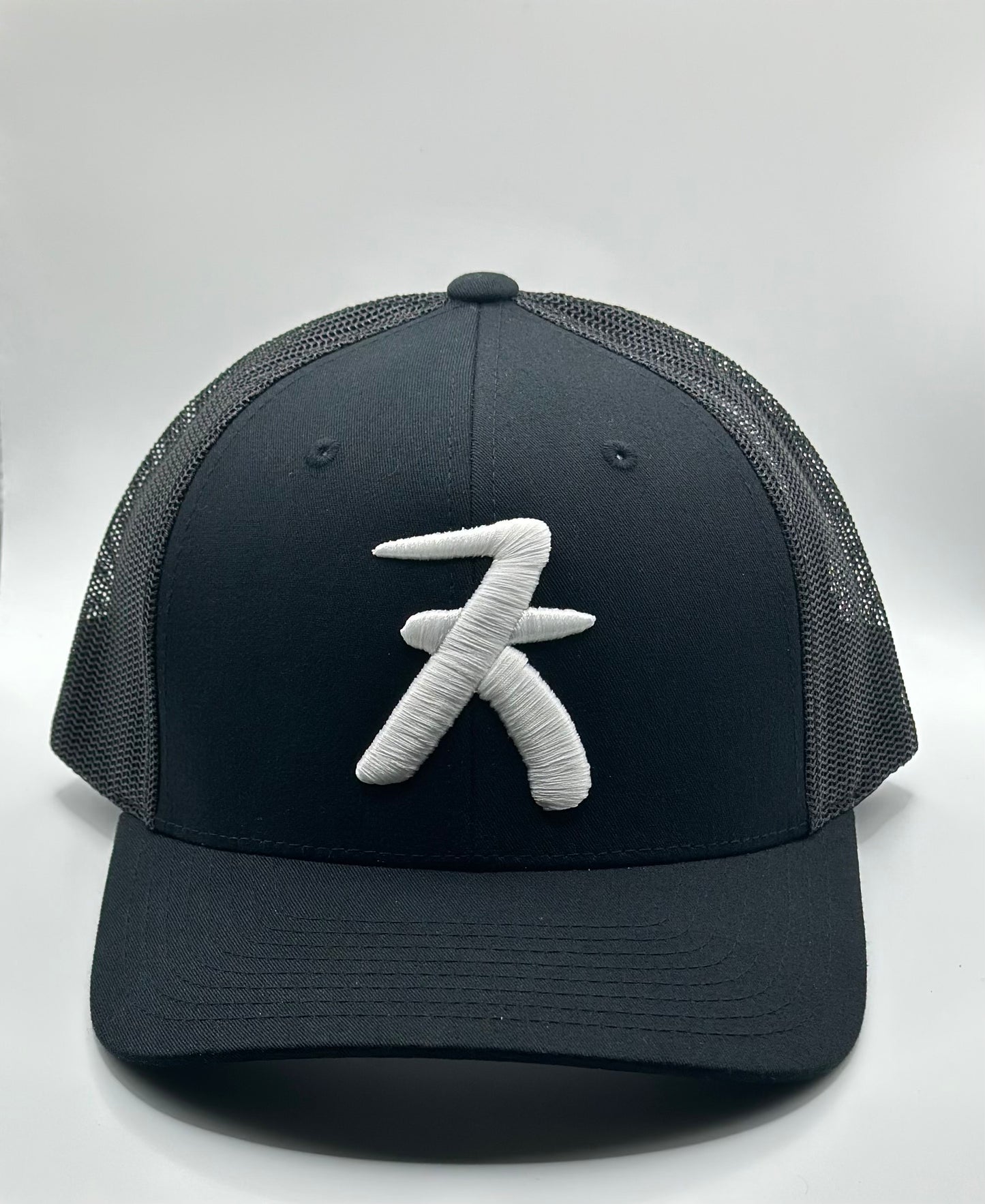 All Black and White Trucker