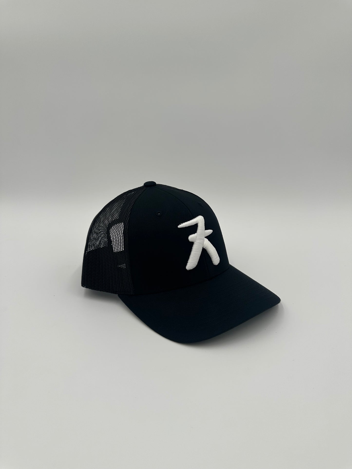 All Black and White Trucker